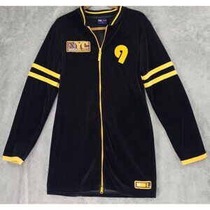 Big Land Sweater Dress Womens XL Black Yellow NYC Full Zip Long Sleeve 90s Retro